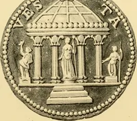 An illustration from Architectura numismatica; or, Architectural medals of classic antiquity: illustrated and explained by comparison with the monuments and the descriptions of ancient authors, and copious text. One hundred lithographs and woodcuts (1859)