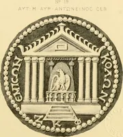 Picture 21 of 107 from Architectura numismatica; or, Architectural medals of classic antiquity: illustrated and explained by comparison with the monuments and the descriptions of ancient authors, and copious text. One hundred lithographs and woodcuts (1859), leaf 132