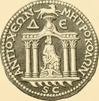 An illustration from Architectura numismatica; or, Architectural medals of classic antiquity: illustrated and explained by comparison with the monuments and the descriptions of ancient authors, and copious text. One hundred lithographs and woodcuts (1859)