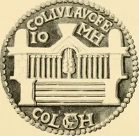 An illustration from Architectura numismatica; or, Architectural medals of classic antiquity: illustrated and explained by comparison with the monuments and the descriptions of ancient authors, and copious text. One hundred lithographs and woodcuts (1859)