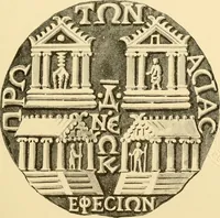 An illustration from Architectura numismatica; or, Architectural medals of classic antiquity: illustrated and explained by comparison with the monuments and the descriptions of ancient authors, and copious text. One hundred lithographs and woodcuts (1859)
