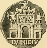 An illustration from Architectura numismatica; or, Architectural medals of classic antiquity: illustrated and explained by comparison with the monuments and the descriptions of ancient authors, and copious text. One hundred lithographs and woodcuts (1859)