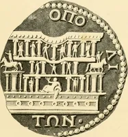 Picture 89 of 107 from Architectura numismatica; or, Architectural medals of classic antiquity: illustrated and explained by comparison with the monuments and the descriptions of ancient authors, and copious text. One hundred lithographs and woodcuts (1859), leaf 416