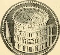 An illustration from Architectura numismatica; or, Architectural medals of classic antiquity: illustrated and explained by comparison with the monuments and the descriptions of ancient authors, and copious text. One hundred lithographs and woodcuts (1859)