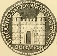 An illustration from Architectura numismatica; or, Architectural medals of classic antiquity: illustrated and explained by comparison with the monuments and the descriptions of ancient authors, and copious text. One hundred lithographs and woodcuts (1859)