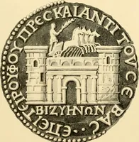 An illustration from Architectura numismatica; or, Architectural medals of classic antiquity: illustrated and explained by comparison with the monuments and the descriptions of ancient authors, and copious text. One hundred lithographs and woodcuts (1859)