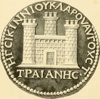 An illustration from Architectura numismatica; or, Architectural medals of classic antiquity: illustrated and explained by comparison with the monuments and the descriptions of ancient authors, and copious text. One hundred lithographs and woodcuts (1859)