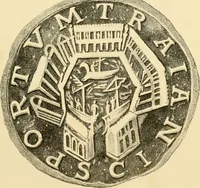 An illustration from Architectura numismatica; or, Architectural medals of classic antiquity: illustrated and explained by comparison with the monuments and the descriptions of ancient authors, and copious text. One hundred lithographs and woodcuts (1859)
