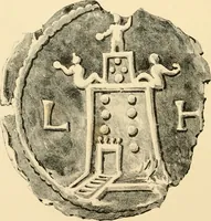 An illustration from Architectura numismatica; or, Architectural medals of classic antiquity: illustrated and explained by comparison with the monuments and the descriptions of ancient authors, and copious text. One hundred lithographs and woodcuts (1859)