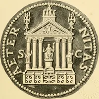 An illustration from Architectura numismatica; or, Architectural medals of classic antiquity: illustrated and explained by comparison with the monuments and the descriptions of ancient authors, and copious text. One hundred lithographs and woodcuts (1859)