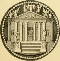 An illustration from Architectura numismatica; or, Architectural medals of classic antiquity: illustrated and explained by comparison with the monuments and the descriptions of ancient authors, and copious text. One hundred lithographs and woodcuts (1859)