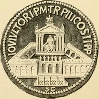 Picture 10 of 107 from Architectura numismatica; or, Architectural medals of classic antiquity: illustrated and explained by comparison with the monuments and the descriptions of ancient authors, and copious text. One hundred lithographs and woodcuts (1859), leaf 81