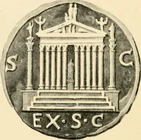 An illustration from Architectura numismatica; or, Architectural medals of classic antiquity: illustrated and explained by comparison with the monuments and the descriptions of ancient authors, and copious text. One hundred lithographs and woodcuts (1859)