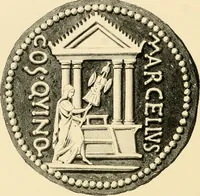 An illustration from Architectura numismatica; or, Architectural medals of classic antiquity: illustrated and explained by comparison with the monuments and the descriptions of ancient authors, and copious text. One hundred lithographs and woodcuts (1859)