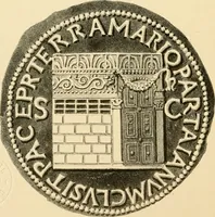 An illustration from Architectura numismatica; or, Architectural medals of classic antiquity: illustrated and explained by comparison with the monuments and the descriptions of ancient authors, and copious text. One hundred lithographs and woodcuts (1859)