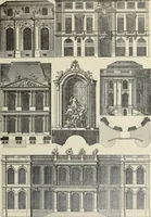 An illustration from Architecture, décoration et ameublement pendant le dix-huitième siècle, Régence - Louis XV. Symétrie et asymétrie proportions légères et courbes capricieuses (1900)