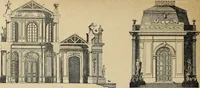 An illustration from Architecture, décoration et ameublement pendant le dix-huitième siècle, Régence - Louis XV. Symétrie et asymétrie proportions légères et courbes capricieuses (1900)