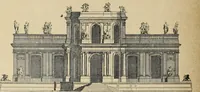 An illustration from Architecture, décoration et ameublement pendant le dix-huitième siècle, Régence - Louis XV. Symétrie et asymétrie proportions légères et courbes capricieuses (1900)