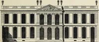 An illustration from Architecture, décoration et ameublement pendant le dix-huitième siècle, Régence - Louis XV. Symétrie et asymétrie proportions légères et courbes capricieuses (1900)