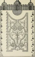 An illustration from Architecture, décoration et ameublement pendant le dix-huitième siècle, Régence - Louis XV. Symétrie et asymétrie proportions légères et courbes capricieuses (1900)