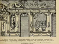 An illustration from Architecture, décoration et ameublement pendant le dix-huitième siècle, Régence - Louis XV. Symétrie et asymétrie proportions légères et courbes capricieuses (1900)