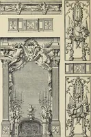 An illustration from Architecture, décoration et ameublement pendant le dix-huitième siècle, Régence - Louis XV. Symétrie et asymétrie proportions légères et courbes capricieuses (1900)