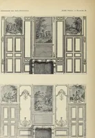 An illustration from Architecture, décoration et ameublement pendant le dix-huitième siècle, Régence - Louis XV. Symétrie et asymétrie proportions légères et courbes capricieuses (1900)