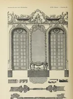 An illustration from Architecture, décoration et ameublement pendant le dix-huitième siècle, Régence - Louis XV. Symétrie et asymétrie proportions légères et courbes capricieuses (1900)