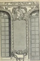 An illustration from Architecture, décoration et ameublement pendant le dix-huitième siècle, Régence - Louis XV. Symétrie et asymétrie proportions légères et courbes capricieuses (1900)
