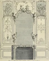 An illustration from Architecture, décoration et ameublement pendant le dix-huitième siècle, Régence - Louis XV. Symétrie et asymétrie proportions légères et courbes capricieuses (1900)