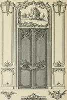 An illustration from Architecture, décoration et ameublement pendant le dix-huitième siècle, Régence - Louis XV. Symétrie et asymétrie proportions légères et courbes capricieuses (1900)