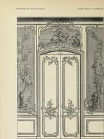 An illustration from Architecture, décoration et ameublement pendant le dix-huitième siècle, Régence - Louis XV. Symétrie et asymétrie proportions légères et courbes capricieuses (1900)
