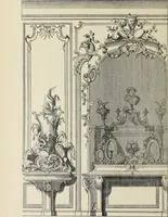 An illustration from Architecture, décoration et ameublement pendant le dix-huitième siècle, Régence - Louis XV. Symétrie et asymétrie proportions légères et courbes capricieuses (1900)