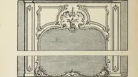 An illustration from Architecture, décoration et ameublement pendant le dix-huitième siècle, Régence - Louis XV. Symétrie et asymétrie proportions légères et courbes capricieuses (1900)