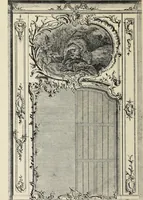An illustration from Architecture, décoration et ameublement pendant le dix-huitième siècle, Régence - Louis XV. Symétrie et asymétrie proportions légères et courbes capricieuses (1900)