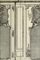 An illustration from Architecture, décoration et ameublement pendant le dix-huitième siècle, Régence - Louis XV. Symétrie et asymétrie proportions légères et courbes capricieuses (1900)