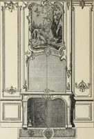 An illustration from Architecture, décoration et ameublement pendant le dix-huitième siècle, Régence - Louis XV. Symétrie et asymétrie proportions légères et courbes capricieuses (1900)