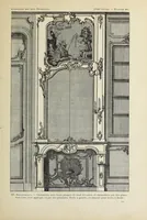 An illustration from Architecture, décoration et ameublement pendant le dix-huitième siècle, Régence - Louis XV. Symétrie et asymétrie proportions légères et courbes capricieuses (1900)