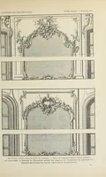 An illustration from Architecture, décoration et ameublement pendant le dix-huitième siècle, Régence - Louis XV. Symétrie et asymétrie proportions légères et courbes capricieuses (1900)