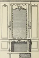 An illustration from Architecture, décoration et ameublement pendant le dix-huitième siècle, Régence - Louis XV. Symétrie et asymétrie proportions légères et courbes capricieuses (1900)