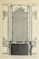 An illustration from Architecture, décoration et ameublement pendant le dix-huitième siècle, Régence - Louis XV. Symétrie et asymétrie proportions légères et courbes capricieuses (1900)