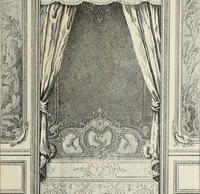 An illustration from Architecture, décoration et ameublement pendant le dix-huitième siècle, Régence - Louis XV. Symétrie et asymétrie proportions légères et courbes capricieuses (1900)