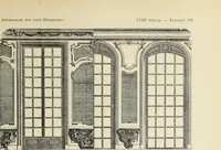 An illustration from Architecture, décoration et ameublement pendant le dix-huitième siècle, Régence - Louis XV. Symétrie et asymétrie proportions légères et courbes capricieuses (1900)