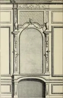 An illustration from Architecture, décoration et ameublement pendant le dix-huitième siècle, Régence - Louis XV. Symétrie et asymétrie proportions légères et courbes capricieuses (1900)