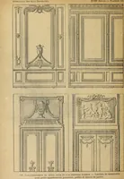 An illustration from Architecture, décoration et ameublement pendant le dix-huitième siècle, Régence - Louis XV. Symétrie et asymétrie proportions légères et courbes capricieuses (1900)
