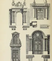 An illustration from Architecture, décoration et ameublement pendant le dix-huitième siècle, Régence - Louis XV. Symétrie et asymétrie proportions légères et courbes capricieuses (1900)
