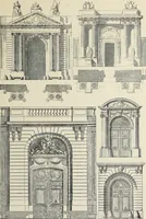 An illustration from Architecture, décoration et ameublement pendant le dix-huitième siècle, Régence - Louis XV. Symétrie et asymétrie proportions légères et courbes capricieuses (1900)