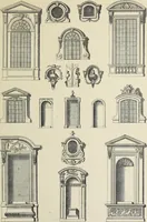 An illustration from Architecture, décoration et ameublement pendant le dix-huitième siècle, Régence - Louis XV. Symétrie et asymétrie proportions légères et courbes capricieuses (1900)