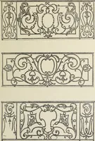 An illustration from Architecture, décoration et ameublement pendant le dix-huitième siècle, Régence - Louis XV. Symétrie et asymétrie proportions légères et courbes capricieuses (1900)
