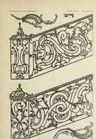 An illustration from Architecture, décoration et ameublement pendant le dix-huitième siècle, Régence - Louis XV. Symétrie et asymétrie proportions légères et courbes capricieuses (1900)
